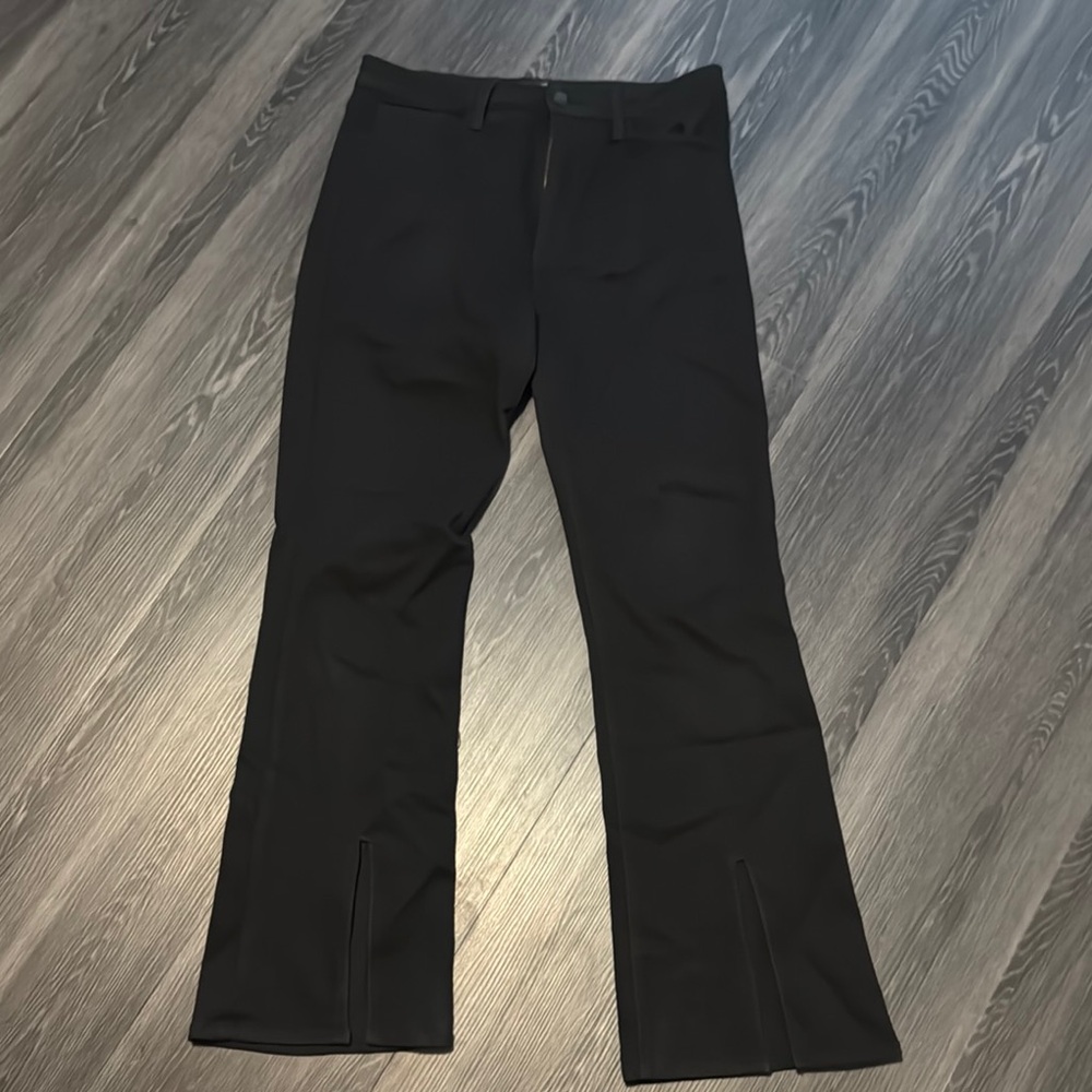 Black Flared Pants with slits in front